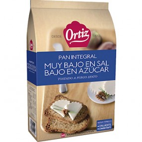 ORTIZ pan tostado integral sin sal y sin azucar añadidos 30 rebanadas 324 grs